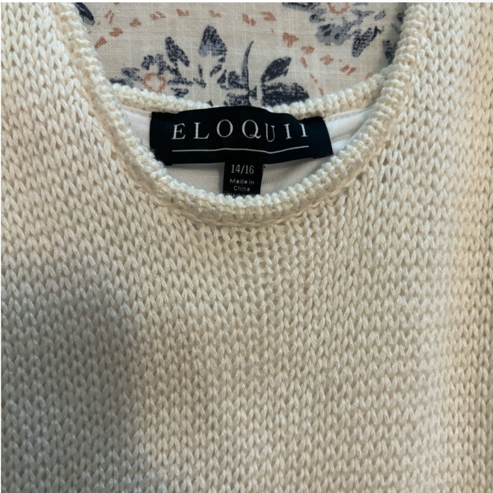NWOT ELOQUII Fringe Sweater Sleveles Dress, Off Whit, SZ 14/16 Fits Like 18/20US - Picture 4 of 4